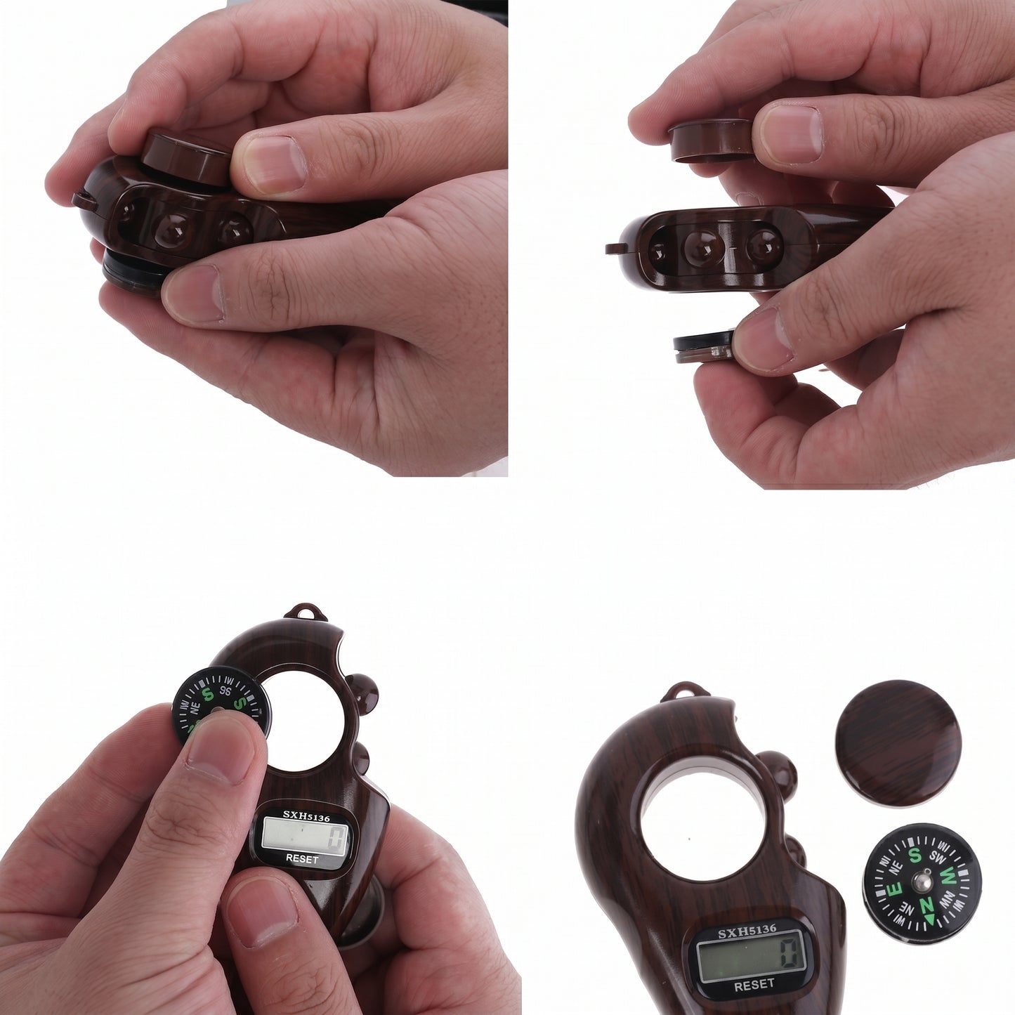 Digital Tasbih Counter – Wooden Body with Compass