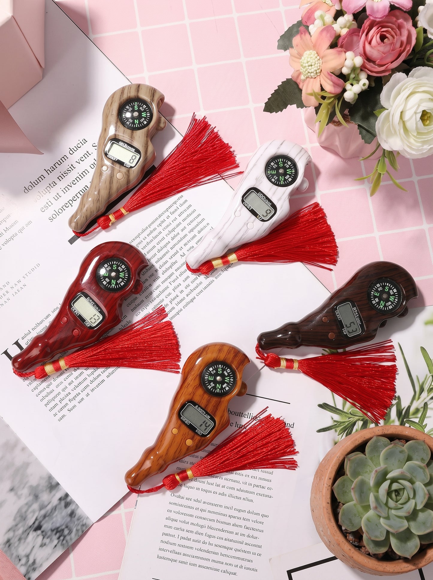 Digital Tasbih Counter – Wooden Body with Compass