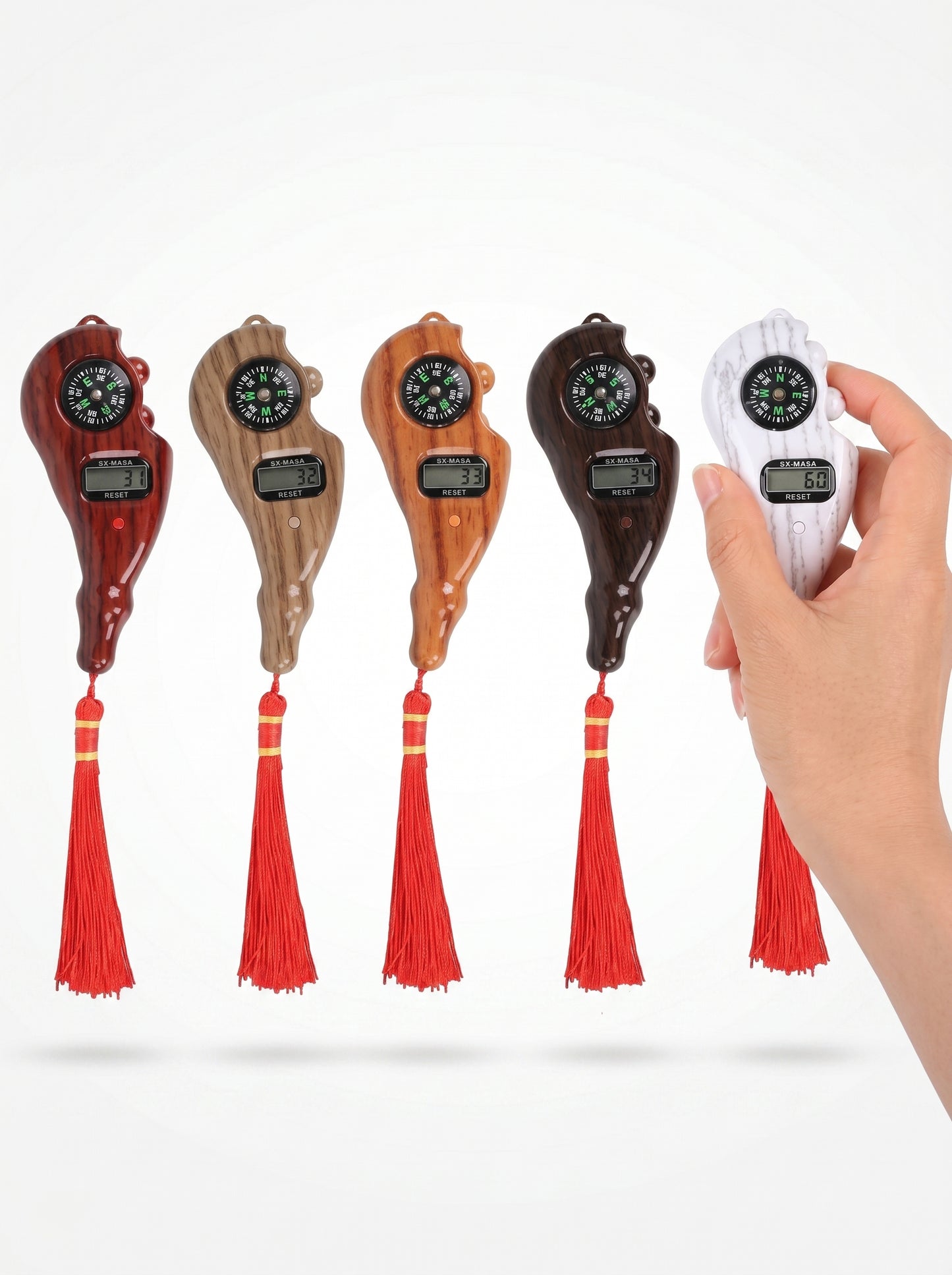 Digital Tasbih Counter – Wooden Body with Compass